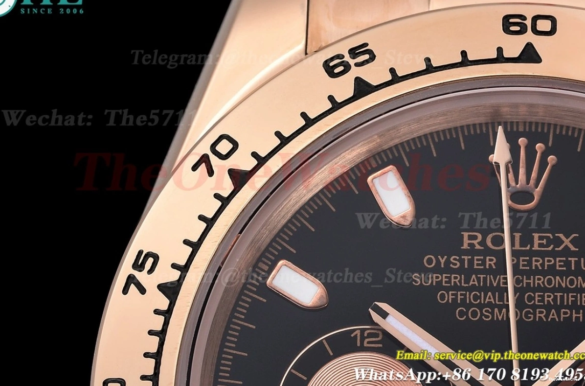 Black RG 40mm A3836 RG Gold Daytona GDF 0101